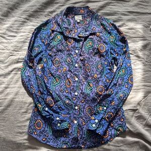 J. Crew The Perfect Shirt Paisley Patterned Shirt
